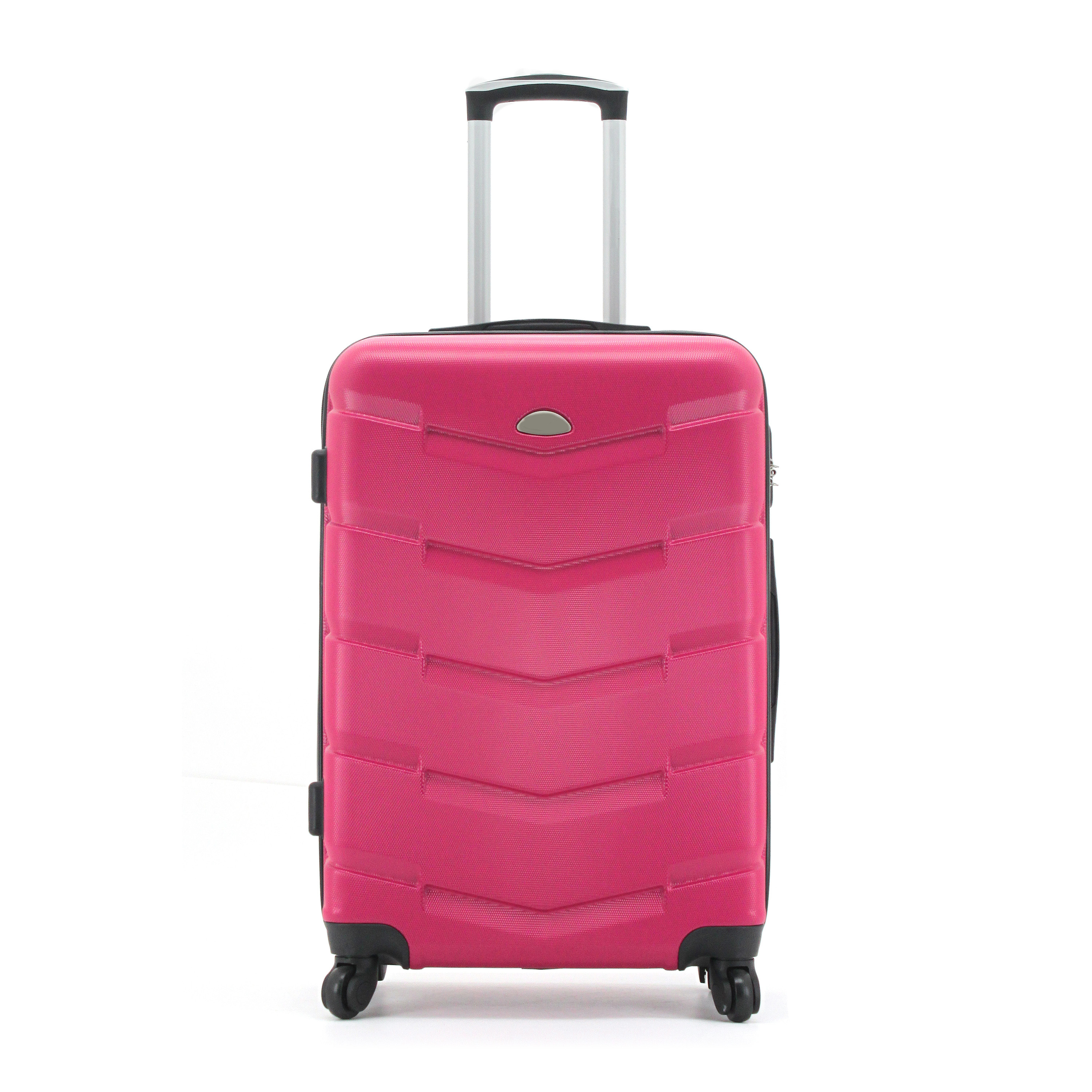 Stylish Cheap Price Hot Sell Hot Pink Stable TSA Lock Expandable ABS Trolley Luggage Suitcase Set