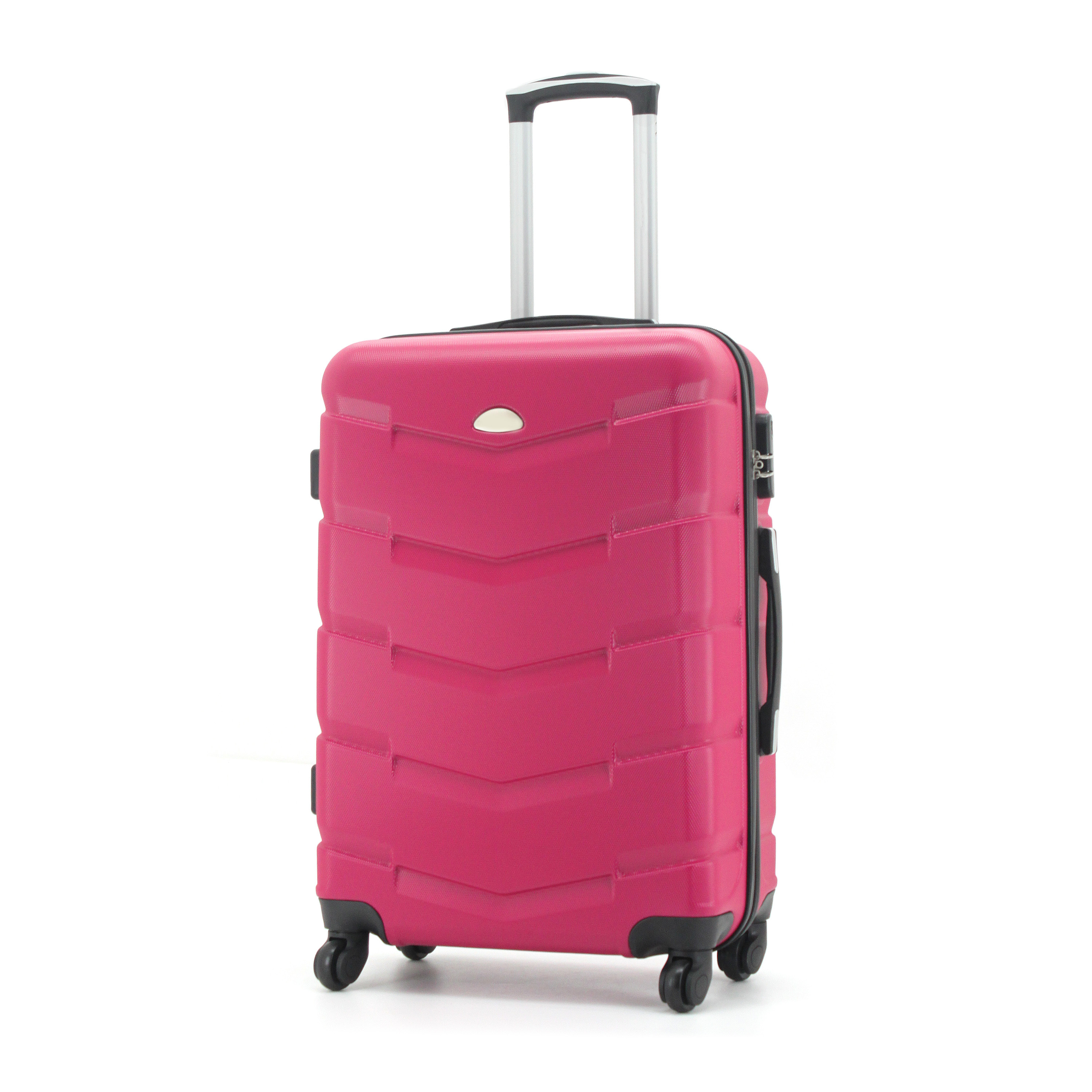 Stylish Cheap Price Hot Sell Hot Pink Stable TSA Lock Expandable ABS Trolley Luggage Suitcase Set