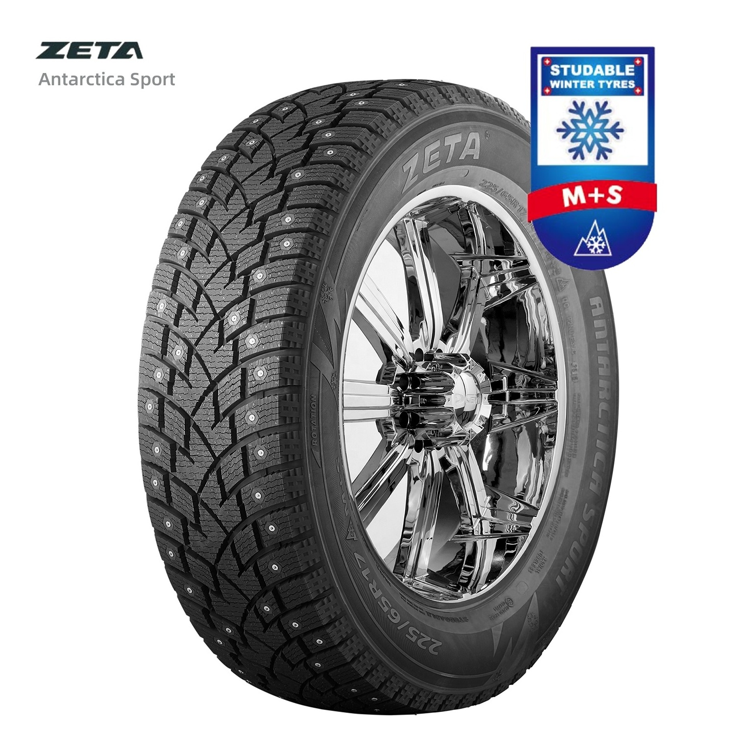 Winter Studable Tires 205 55 16 ZETA PACE M+S Snowflake Antarctica ice ECE for Russia Canada Armenia