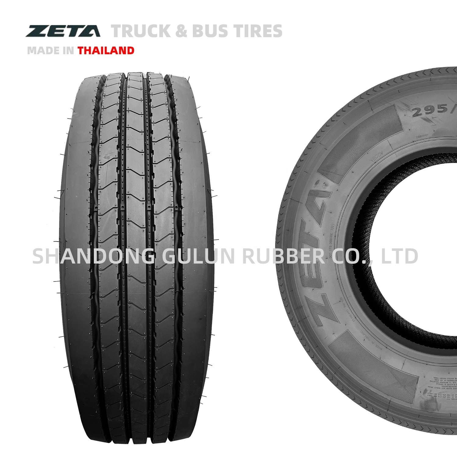 Thailand Tires for trucks 295 75r22.5 11R22.5 11R 24.5  7 years quality 250000 km mileage ZETA brand ECE DOT