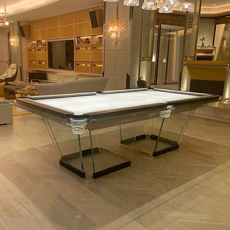 Factory Wholesale High Quality Luxury Designs Glass Dining Biliard Table Custom High End Outdoor Indoor Slate Pool Table 8ft