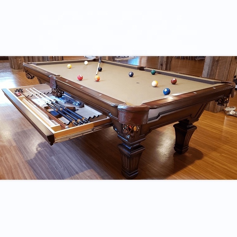 2024 Classic Antique Styles Indoor Game Play High Quality Full Size Carving Billiards Slate Solid Wood Custom Carved Pool Table