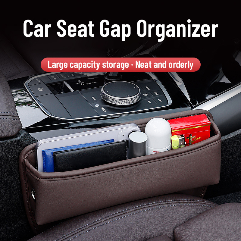 Multifunction Car Seat Gap Filler For Seat Gap Storage Bag With Phone Cup Holder PU Leather Car Interior Crevice Organizers Box