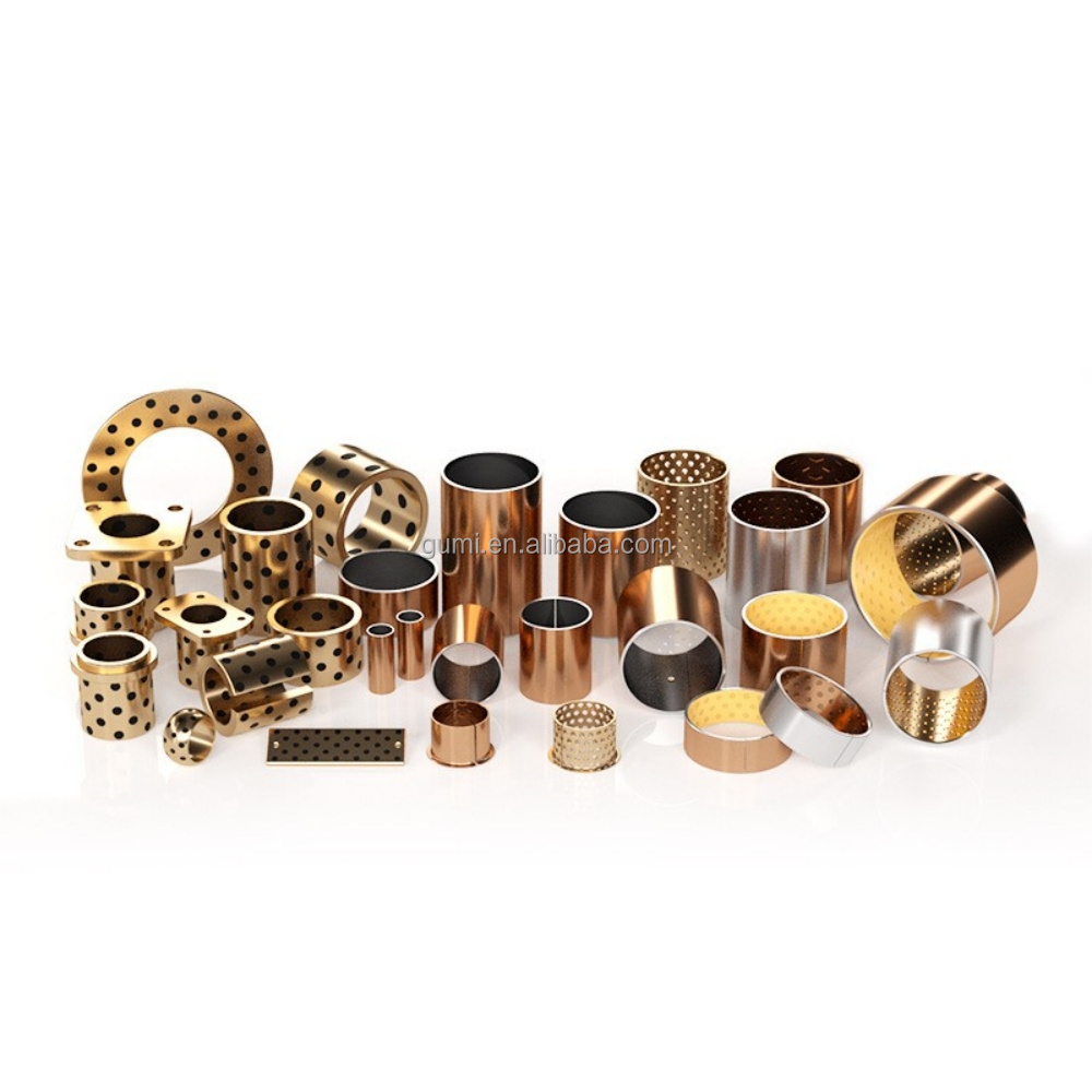 Oil Free Bushing Self Lubricating Wear Resistant Guide Bush Bronze Casting Straight Column Type 12mm Oiless Brass Alloy Bushings