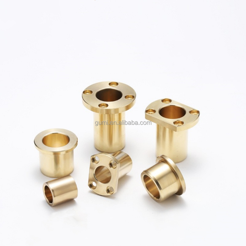 Oil Free Bushing Self Lubricating Wear Resistant Guide Bush Bronze Casting Straight Column Type 25mm Oiless Brass Alloy Bushings