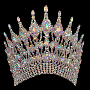 6" Wholesale Miss World Beauty Pageant Crown Custom Tiaras Contour Band Crowns