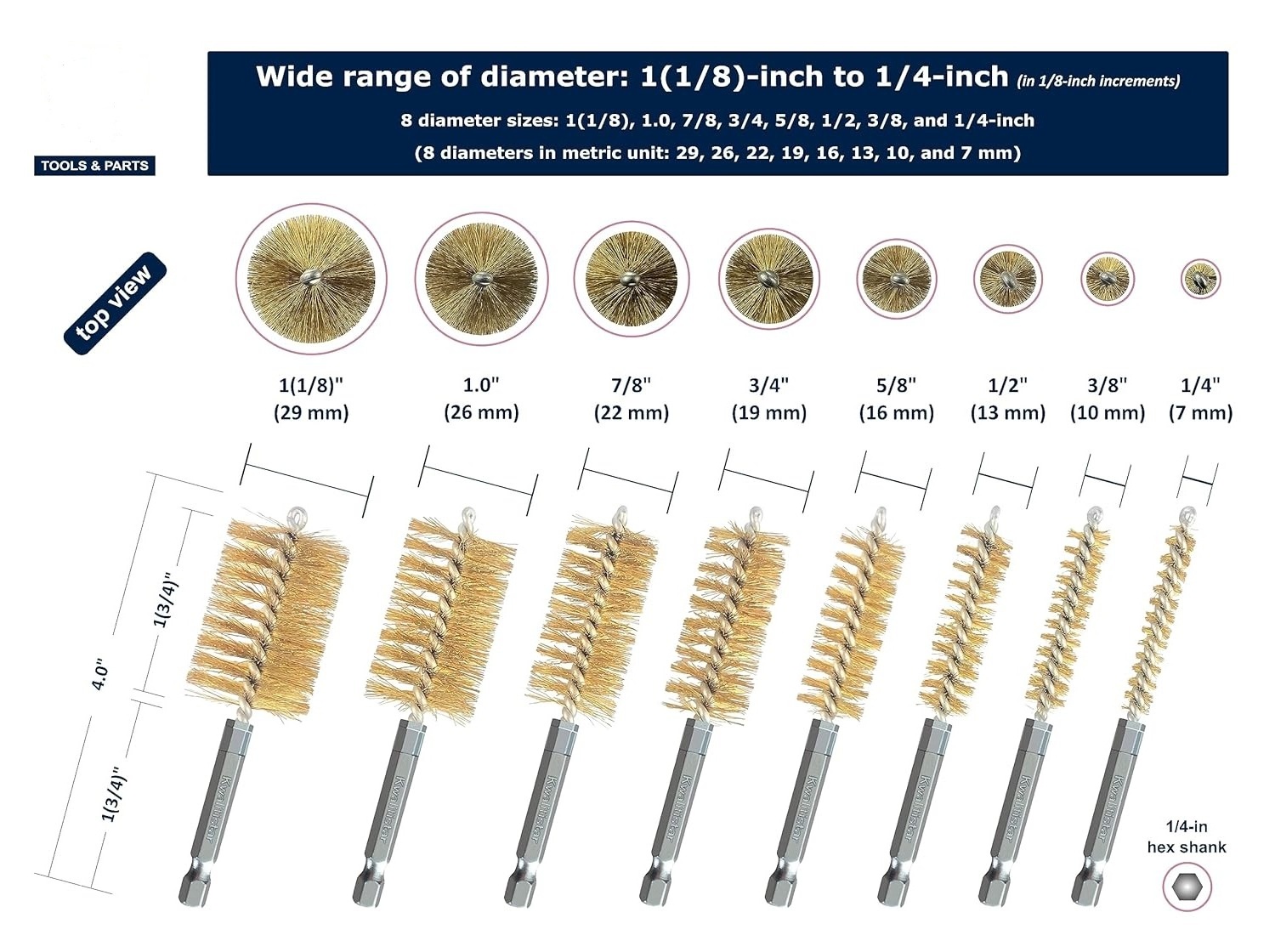 Wire Brush kit Bore Brush Set for Auto engine Wire cleaning Brush