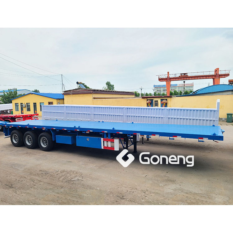 with oem best low price 30 40 ft flat bed body 3 axle flatbed semi trailer 40ft for container