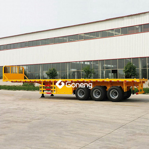 with oem best low price 30 40 ft flat bed body 3 axle flatbed semi trailer 40ft for container