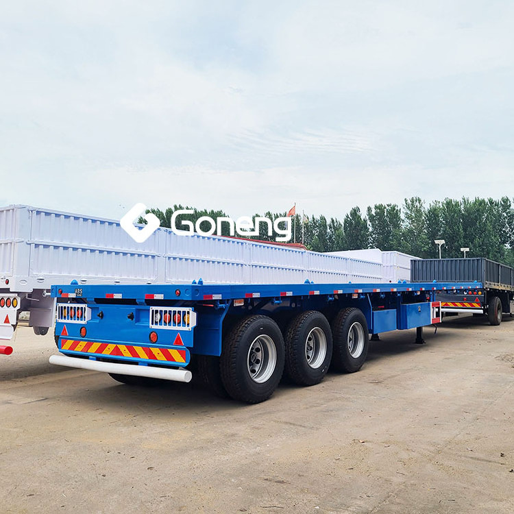 with oem best low price 30 40 ft flat bed body 3 axle flatbed semi trailer 40ft for container