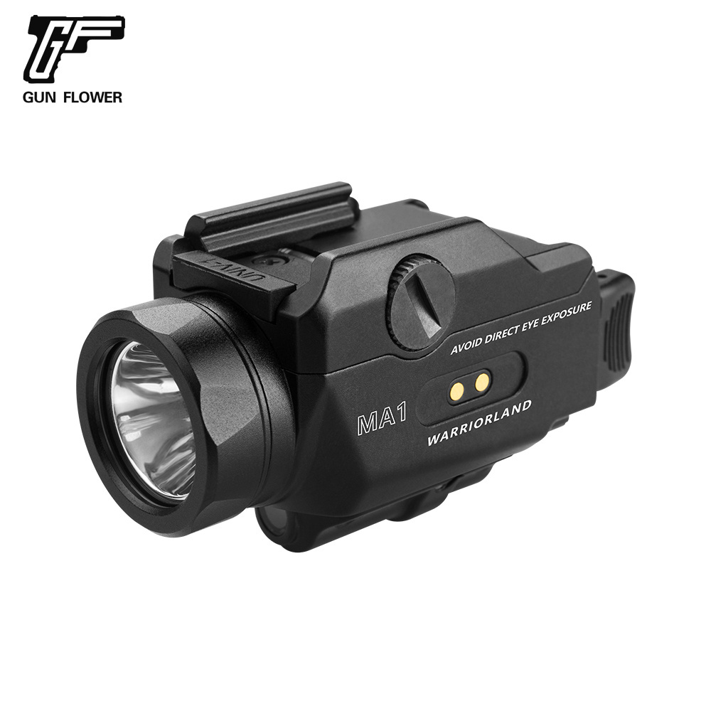 Warriorland 2024 Hot Sale Universal Rechargeable Tactical Gear Mounted Lights with Laser IPX4 Waterproof