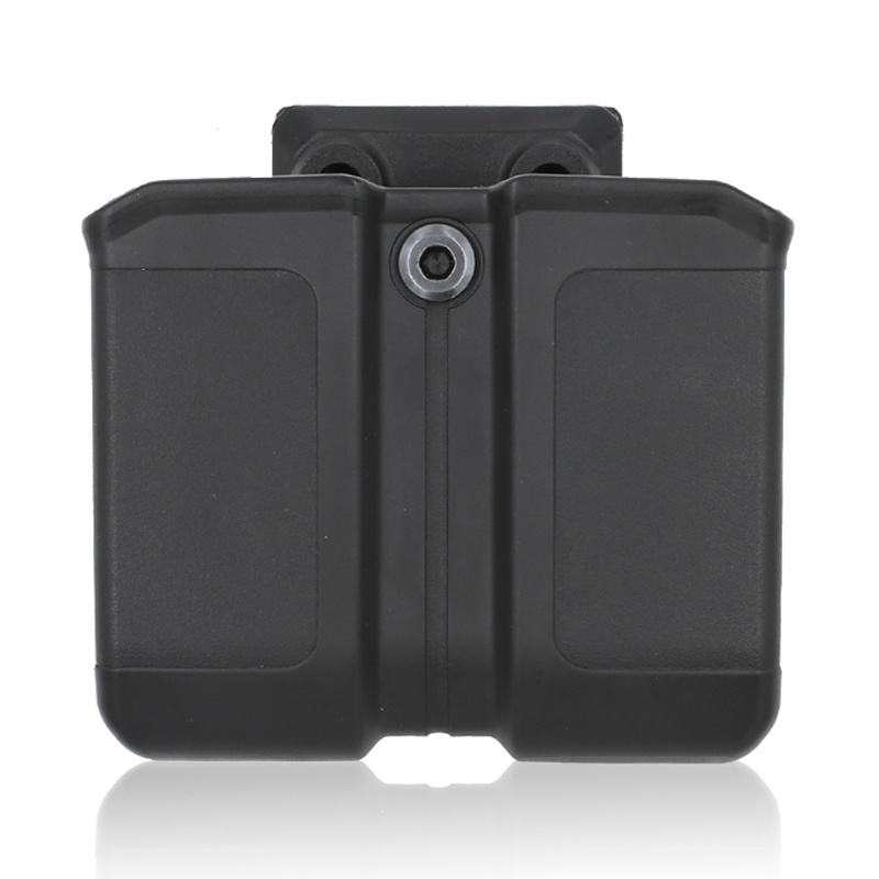 Gun&Flower Polymer Universal Double Mag Pouch fit 9mm/ .40  Stack Plastic Magazine Holder Case with Retention System inside