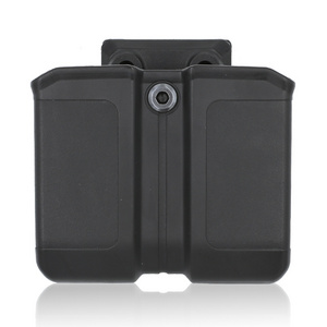 Gun&Flower Polymer Universal Double Mag Pouch fit 9mm/ .40  Stack Plastic Magazine Holder Case with Retention System inside