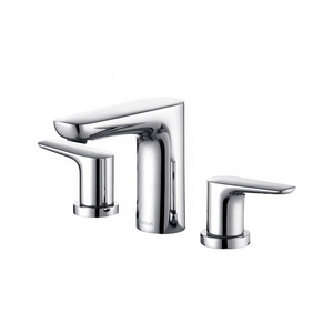 Separate spotted corrosion resistant brass polished chrome bathroom faucet with 2 handles