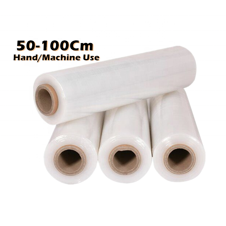 Industrial Heavy Duty Plastic Polyethylene Wrapping Manual Packing Film Jumbo Roll 50kg Pallet Wrap Stretch Film hand