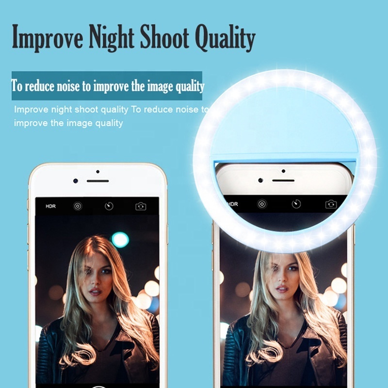 36 LED Rechargeable Mini LED Custom Camera Lights 3 Dimmable Modes Ring Light for Selfie & Phone Photography USB Ring Light