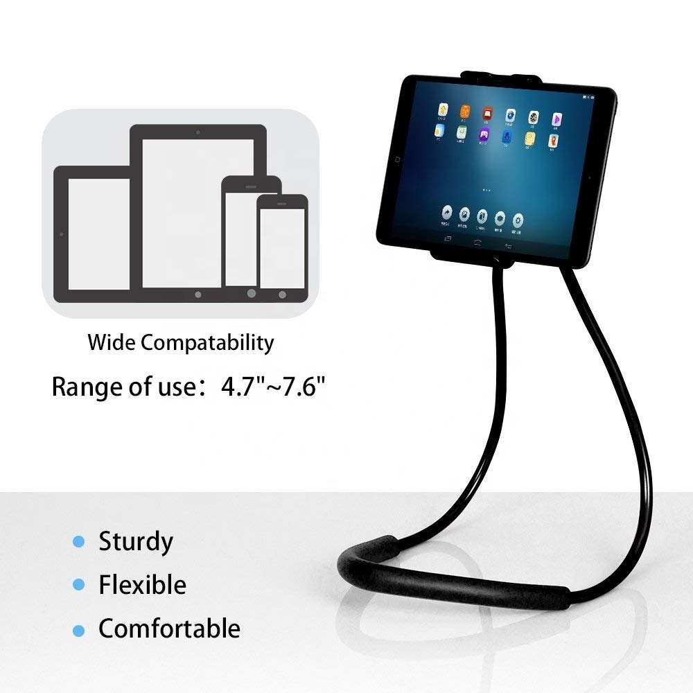 Lazy Cell Phone Holder Stand 360 Rotating Hanging on Neck Cell Phone Mobile Mount Holder Lazy Bracket