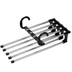 factory wholesale 5 tube folding 9 tube multifunctional pants rack hanger pants storage holders & racks space save hanger