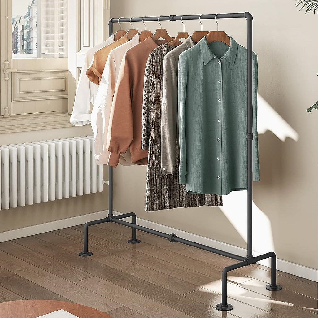 Metal Clothing Rack For Shop Clothes Display Stand With Balls Cloth Store Furniture Floor-to-ceiling clothes for home use Racks