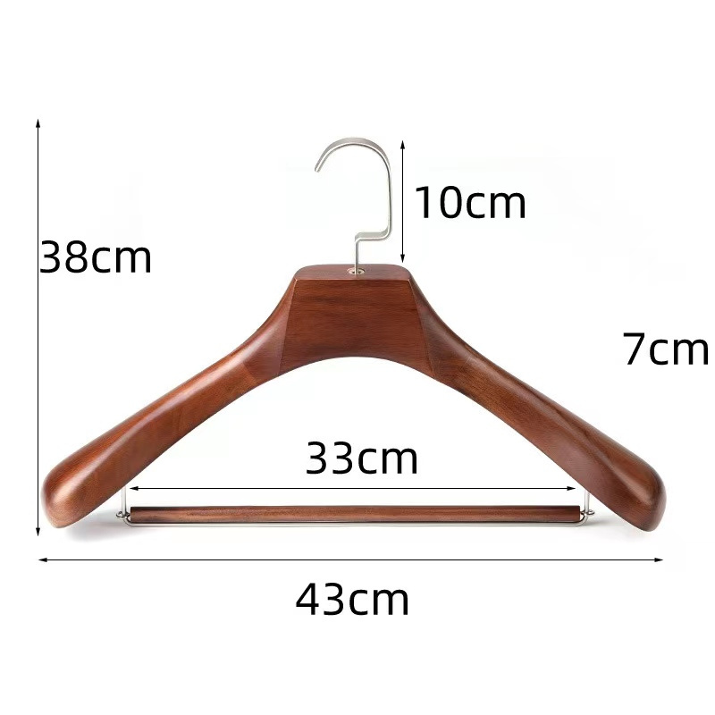 Custom Rose Gold Luxury Hangers shoulders  Wood Luxury Custom Logo Wide Shoulder Garment Coat Jacket Suit Clothes Wooden Hanger