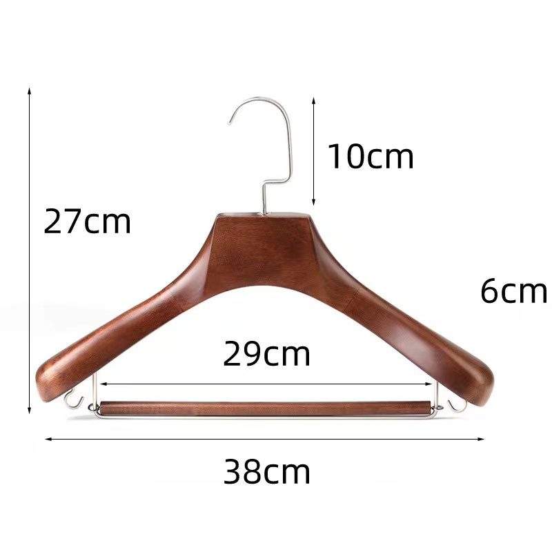 Custom Rose Gold Luxury Hangers shoulders  Wood Luxury Custom Logo Wide Shoulder Garment Coat Jacket Suit Clothes Wooden Hanger