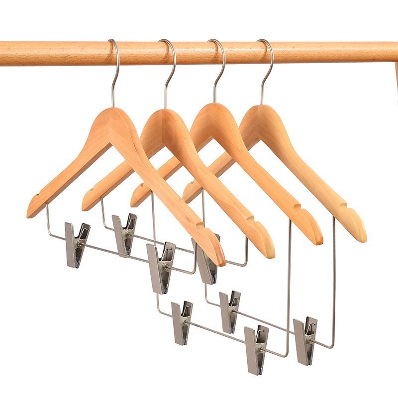 new design luxury custom cedar wood hanger non slip notched closet suit wooden hanger wood hangers with clips