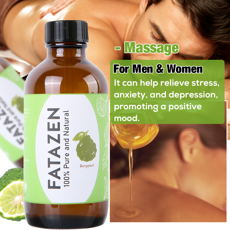 FATAZEN Privete Label 100% Pure Extract Natural Organic Bergamot Aroma Oil Premium Grade Fragrance Massage Oil Essential Oil OEM