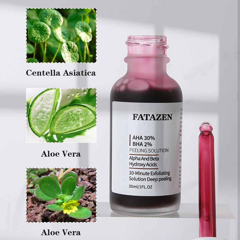 FATAZEN Salicylic Acid 2% Solution AHA 30% + BHA 2% Peel Solution Facial Acne Treatment Serum Essence For Face Exfoliating Serum