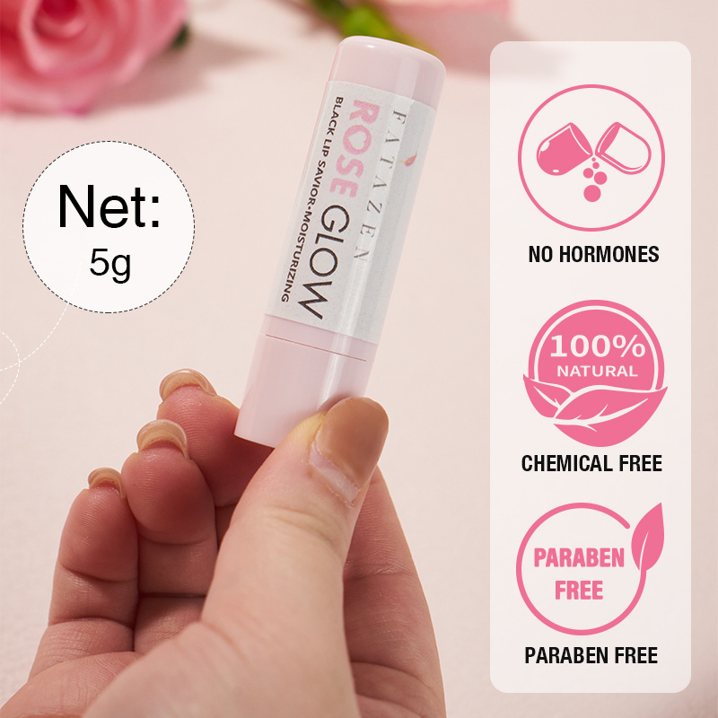 Private Label Lip Care Korean lip gloss tubes Organic Plant Rose Moisturizing   Fruit Vegan  Rose Sunscreen Lip Balm stick