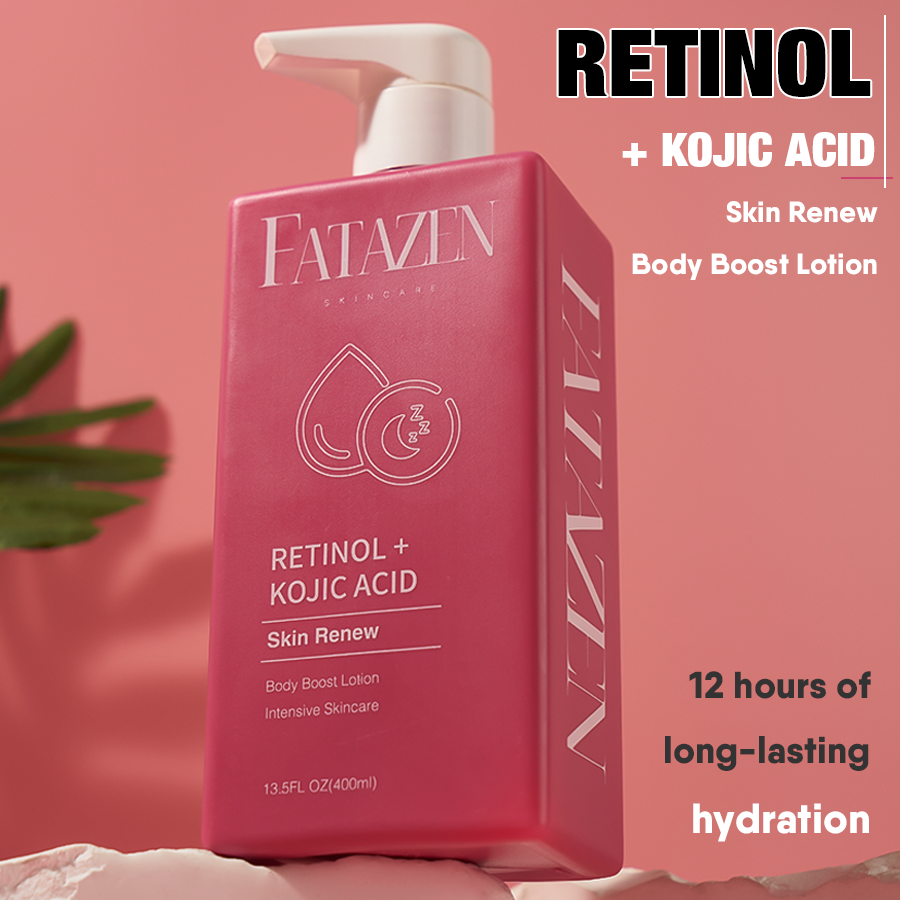 FATAZEN Private Label Organic Retinol Kojic Acid Body Lotion Skin Care Whitening Moisturizing Body Cream Boost Moisturizer