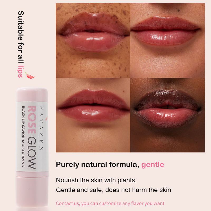 Private Label Lip Care Korean lip gloss tubes Organic Plant Rose Moisturizing   Fruit Vegan  Rose Sunscreen Lip Balm stick