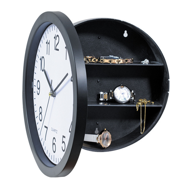 10 Inch Creative Storage Home Security Hidden Safe Round Plastic Wall Clock