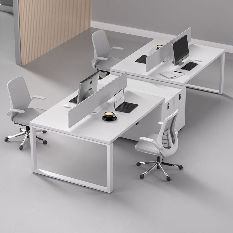 White Color Single Desk With Drawer 1200mm Office Study Home Office Work Linear Shape Office Cubicle Workstation Partition