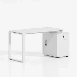 White Color Single Desk With Drawer 1200mm Office Study Home Office Work Linear Shape Office Cubicle Workstation Partition