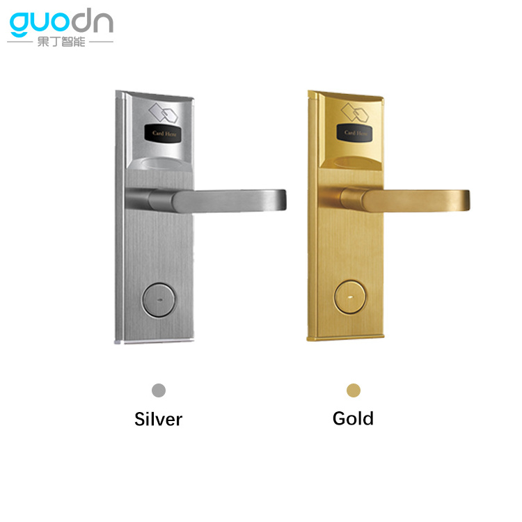 Smart Hotel Card Swiping Door Lock Mechanical Key Unlocking With Door Lock Management System Hotel Smart Door Lock