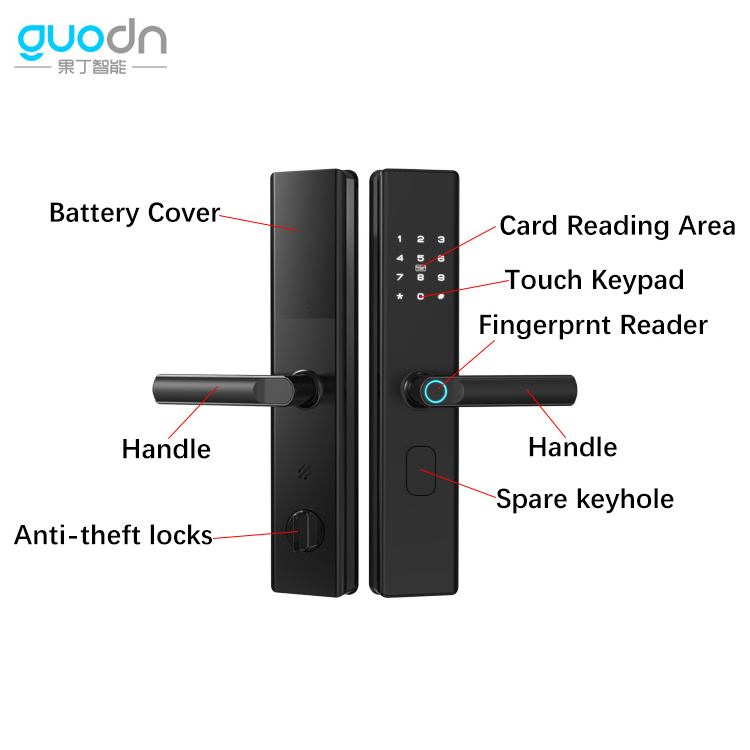 Smart Digital Fingerprint Wireless Access Automatic Combination Door Lock With Master Key Smart Door Lock