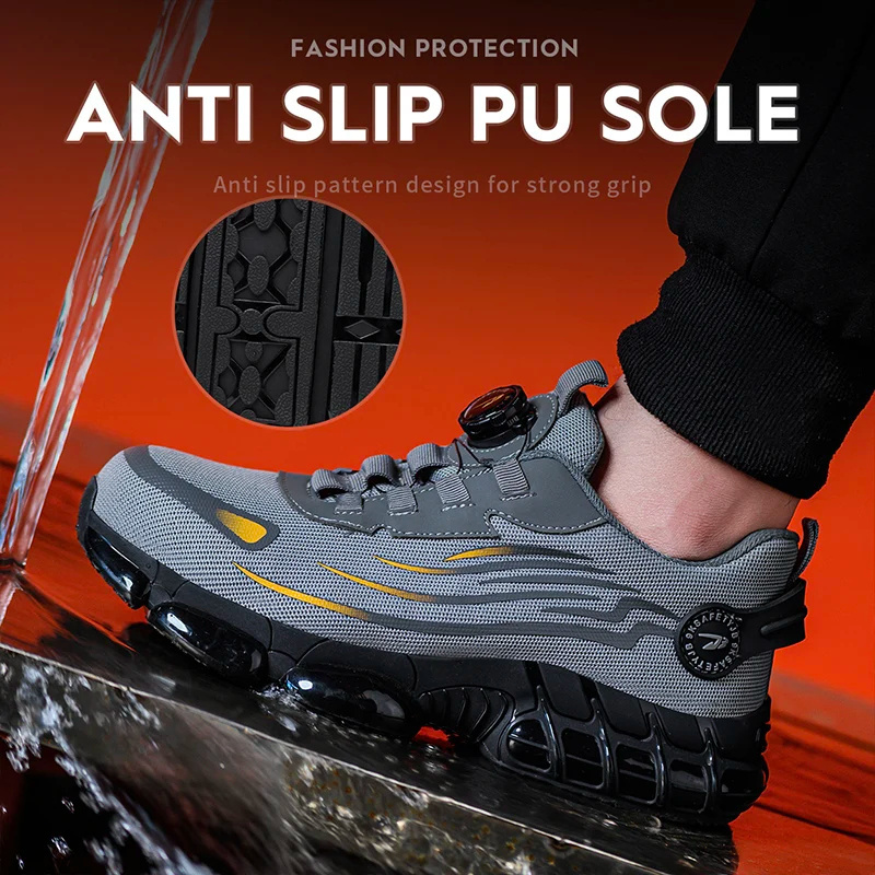 New Safety Shoes Men Anti-smash Anti-puncture Work Shoes Fashion Men Sport Shoes Security Protective for Men