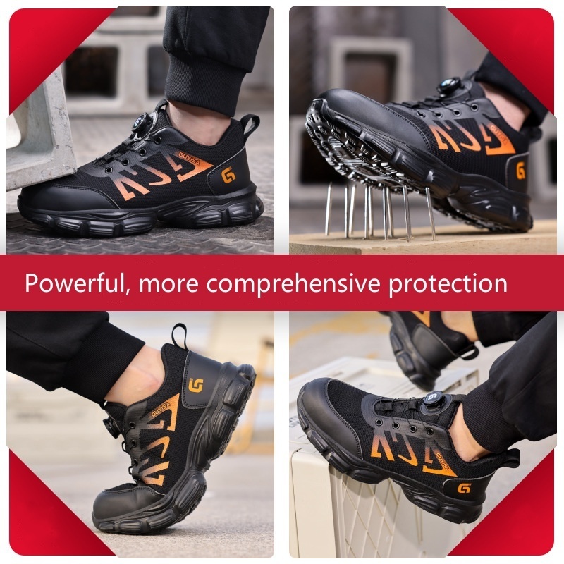 New Functional Lightweight Men Work Shoes Anti-smashing and Anti-puncture Steel Toe Safety Shoes