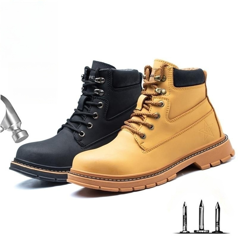 Wholesale High Quality Labor Shoes Anti-smashing Work Safety Shoes Boots For Men With Steel Toe