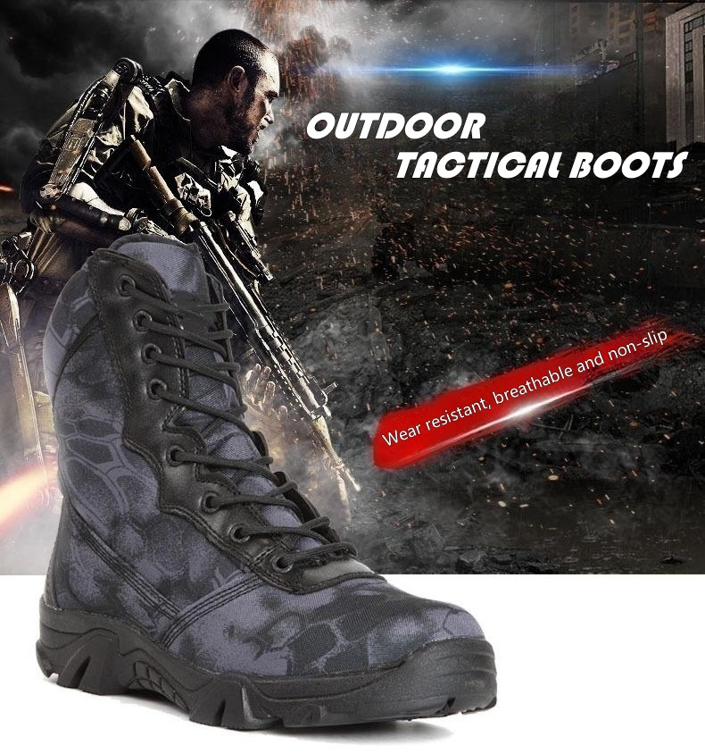 Camouflage Tactical Boot Desert Jungle Combat Men Boots Safety Shoes High Boot