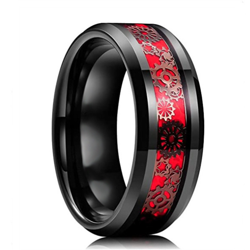 Creative Fashion Silver/black Tungsten Rings For Men Women Steampunk Gear Wheel Stainless Steel Ring Hot Sale