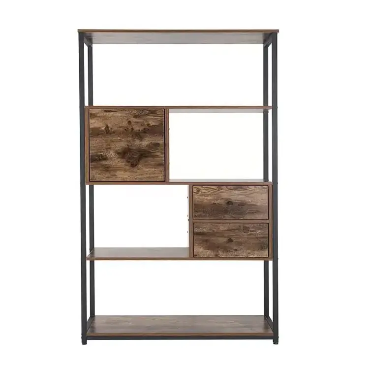 Living Room Furniture bookcases wholesale Multi-level wooden storage rack steel combined  bookcases