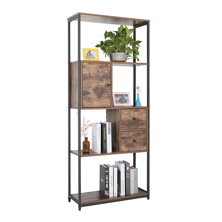 Container can hold more than 2,000 display shelf  craft show living room  bedroom 4 tier wood metal bookcase bookshelf