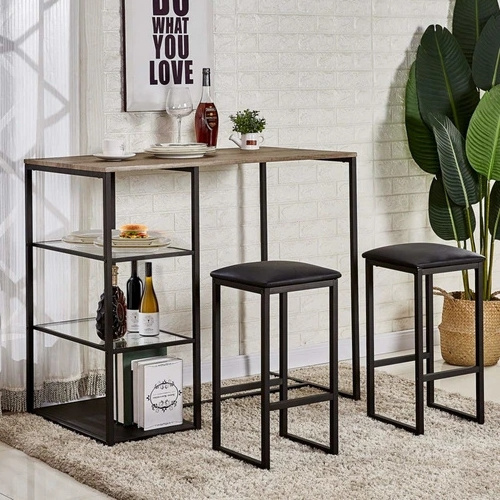 Modern Custom  Wood Metal  Frame Brown Stackable  coffee table living room furniture tea table with storage wood Furniture