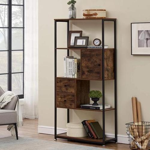 Container can hold more than 2,000 display shelf  craft show living room  bedroom 4 tier wood metal bookcase bookshelf