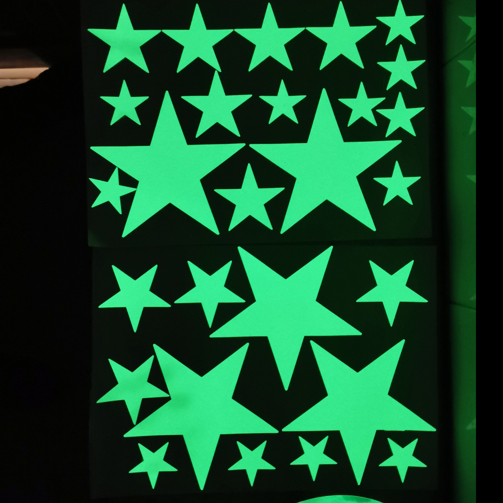 luminous Custom decorative wall sticker flat or 3D glow in the dark stars glow in the dark sticker wall sticker