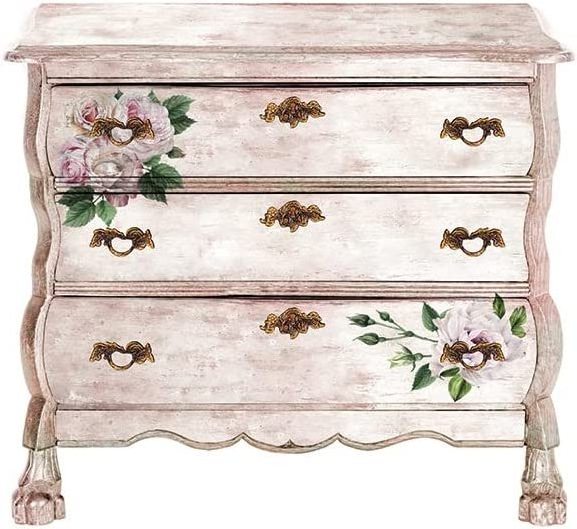 Rub On Furniture Transfers DELICATE ROSES Furniture Decals Transfer Flowers