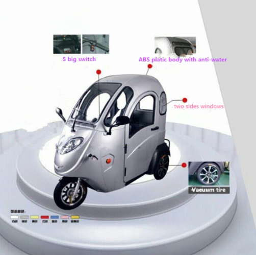 China Cheap price adults three-wheel three-seat mini fully enclosed  electric tricycle passenger scooter car for sale