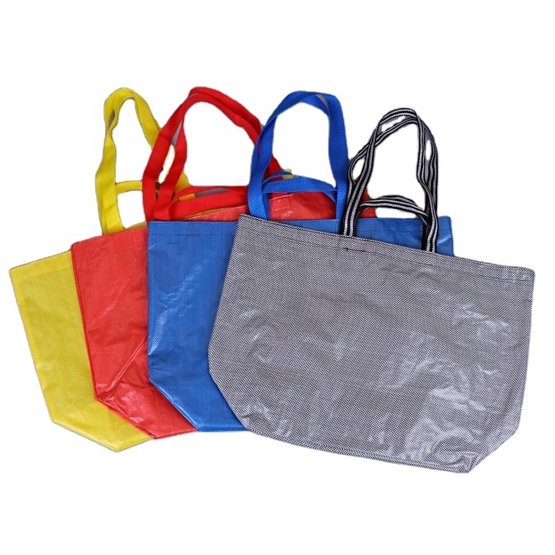 Colors fabric PP woven bags shopping Extra large laminated PP woven tote bag