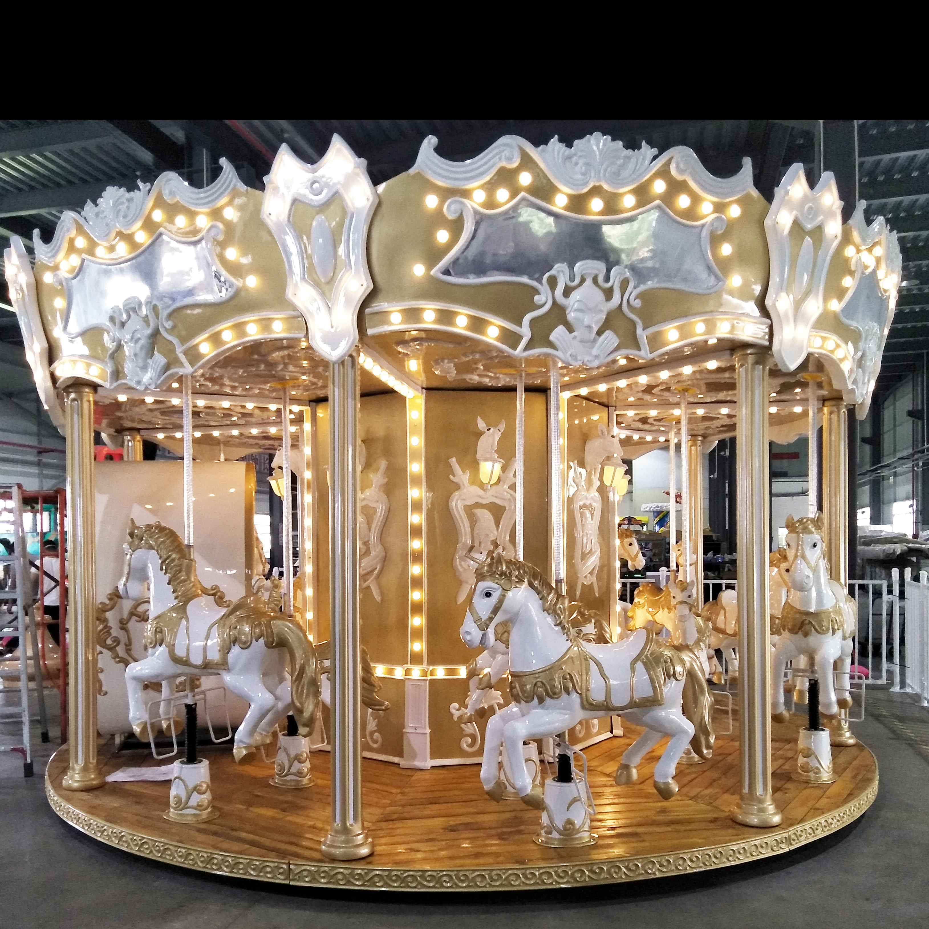 Shopping Mall Ride Amusement machine Small Carousel Merry Go Round ride For Sale